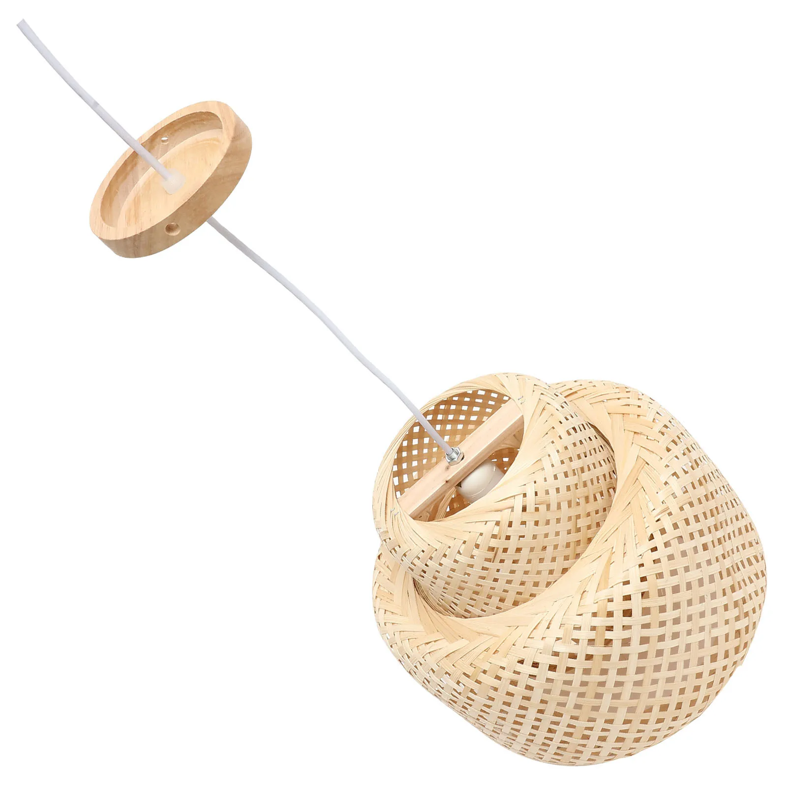 

Bamboo Woven Ceiling Pendant Light Simple Installation Hanging Lamp for Dining Room Home Decorative Ceiling Light for Bar