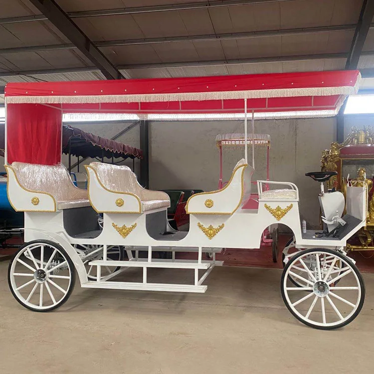 2022 European Royal Family Horse Carriage Luxury Electric Cinderella Children Garden Horse Cart Mini Princess Carriage For Sale