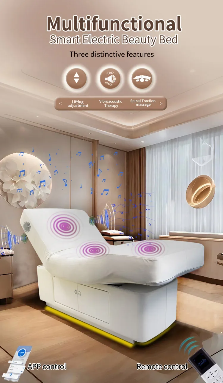 Lit de spa pliant portable Massage Tables et lits de massage électriques noirs