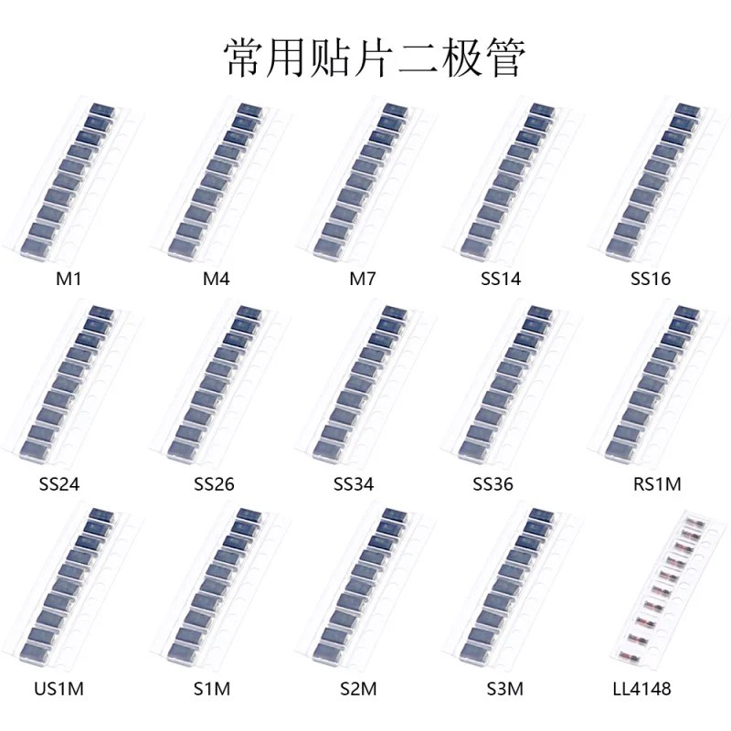 150 stks 15 Waarde SMD Snel Schakelende Schottky Diode Assortiment Kit M1 M4 M7 S 1 S2M S SS14 SS16 SS24 SS26 SS34 SS36 RS 1 US 1