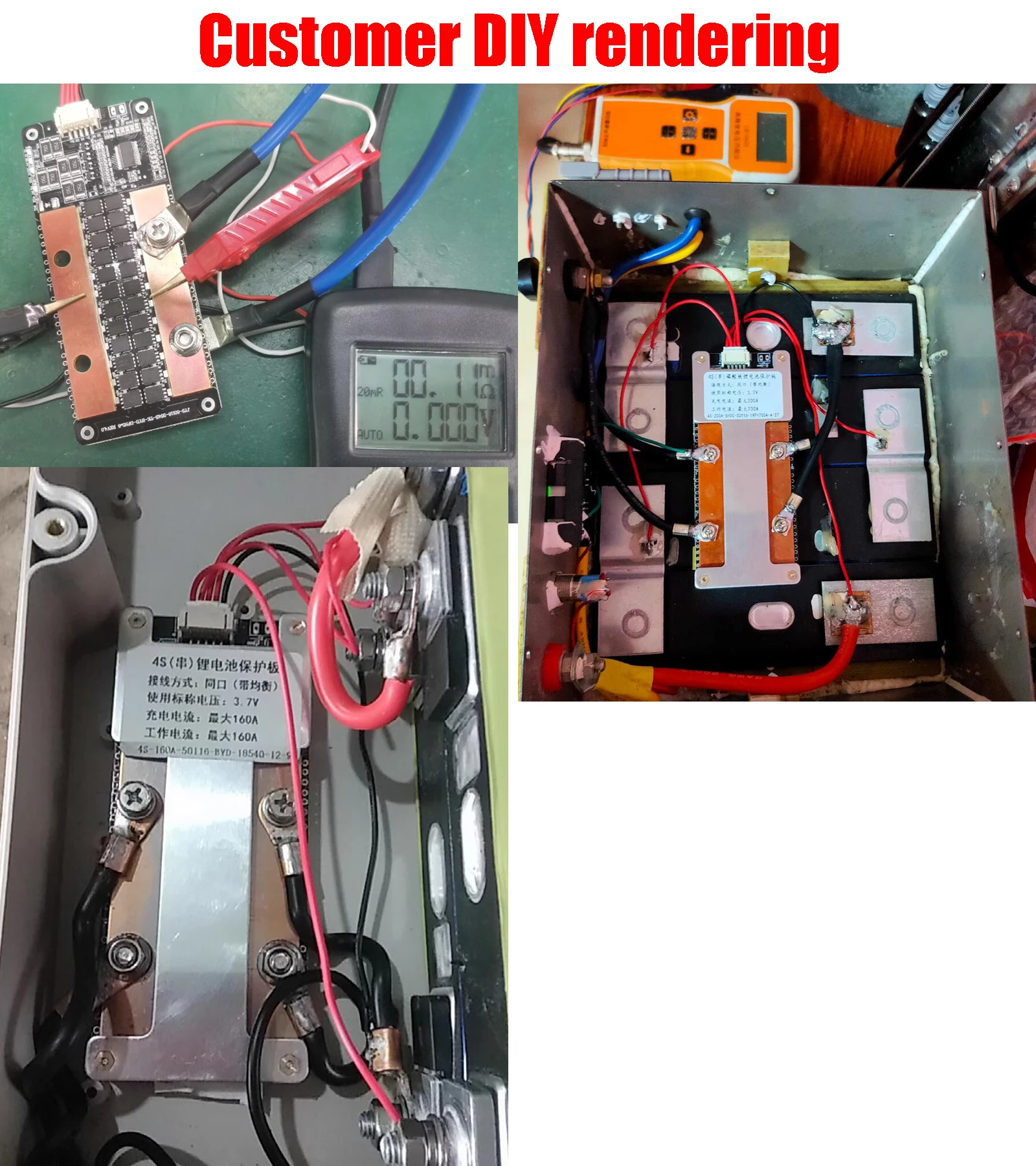 3S 4S 12.6V 16.8V 120A 160A 200A Li-ion LifePo4 Lithium Battery Protection Board BMS Balance Charging High Current 12V  Inverter