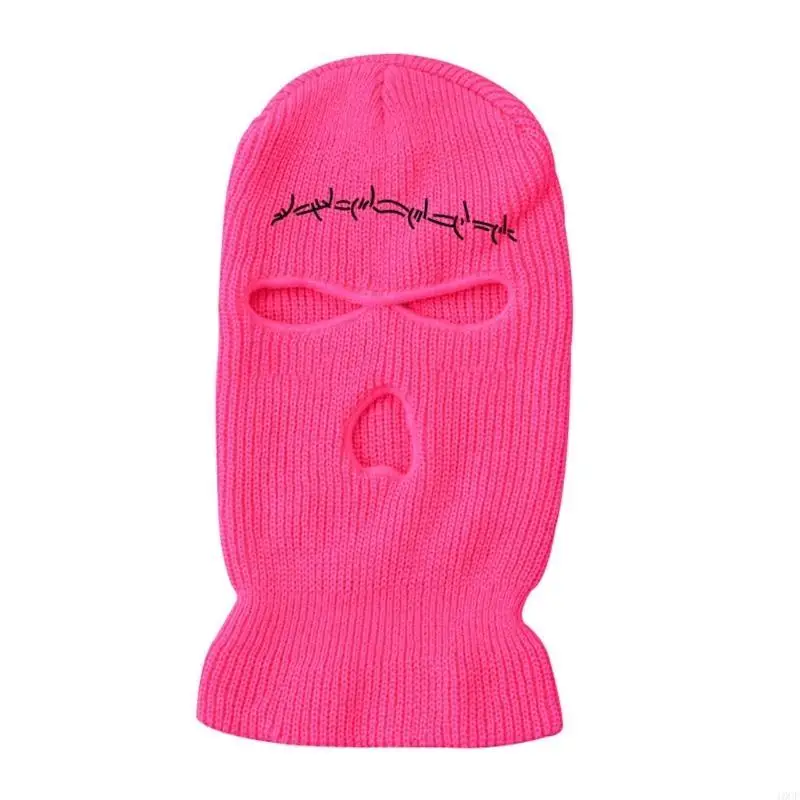 قناع متماسك من 3 فتحات لكامل الوجه، قبعة محبوكة غير لطيفة للأقنعة الشتوية في الهواء الطلق #5