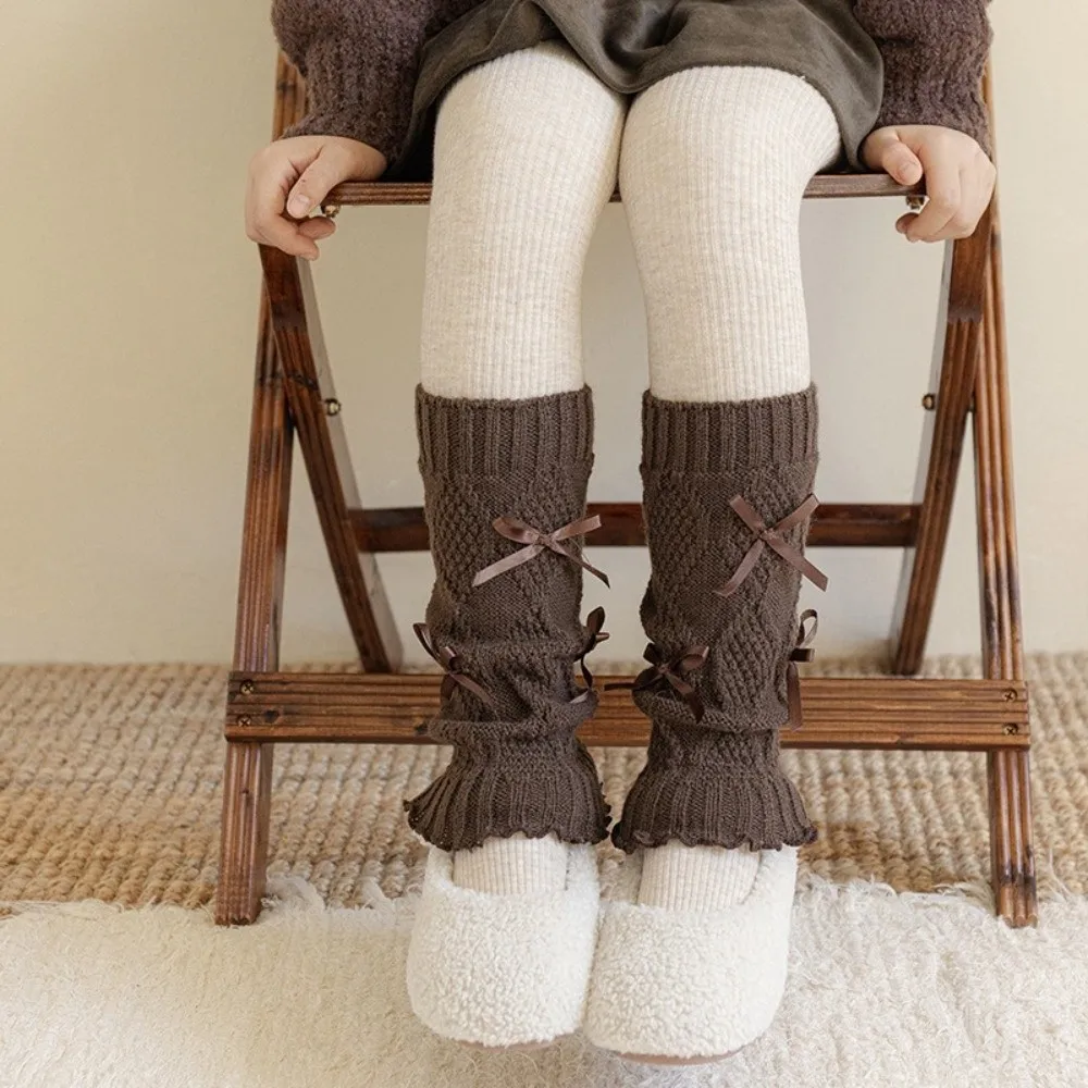 New Solid Color Leg Warmers Thickened Lolita Mid-Calf Sock Knitted Harajuku Hosiery Autumn and Winter