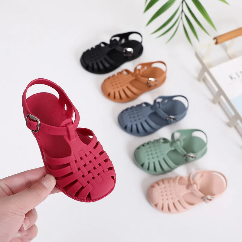 Children Beach Shoes for Sea Summer Girls Gladiator Sandals Baby Soft Non-slip Princess Jelly Shoes Boy Roman Flip-flops