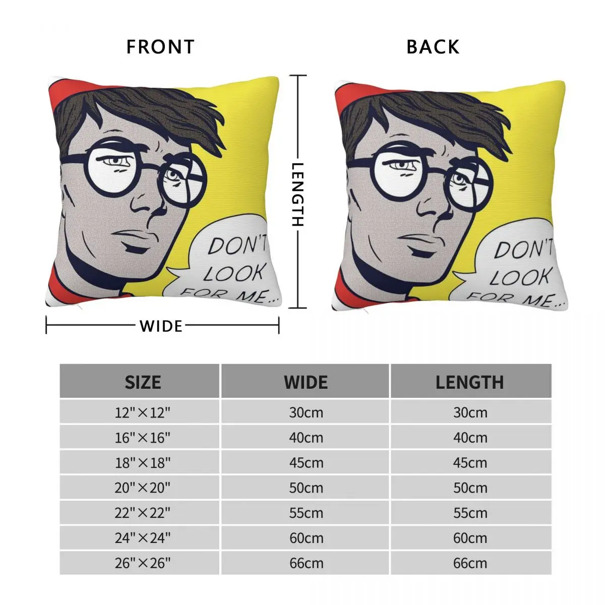 Pop Where's Wally Square Pillowcase Polyester Linen Velvet Creative Zip Decorative Sofa Cushion Cover