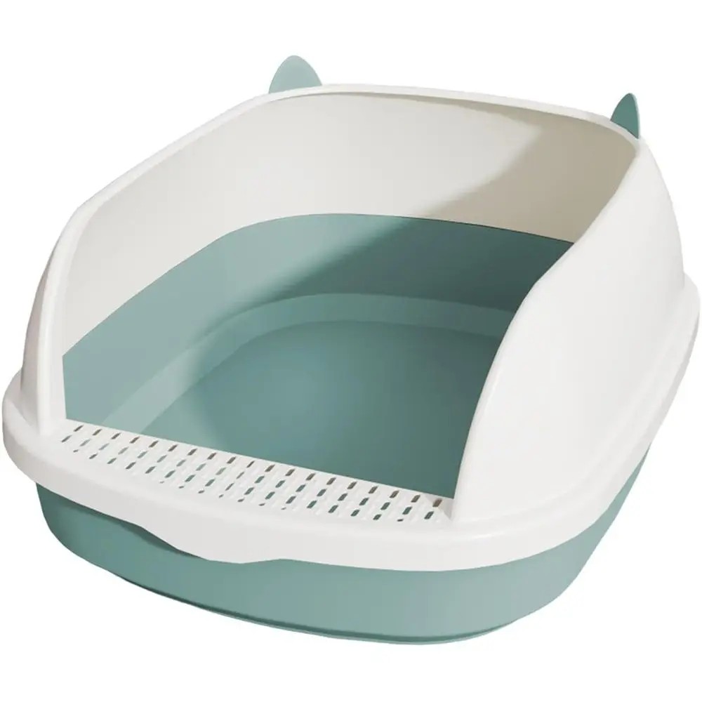 

High Sided Cat Pet Litter Tray Sandbox Deep Loo with Sifting Litter Pedal Pan Cat Potty Toilet Cat Bedpan for Kitty Rabbit Trave