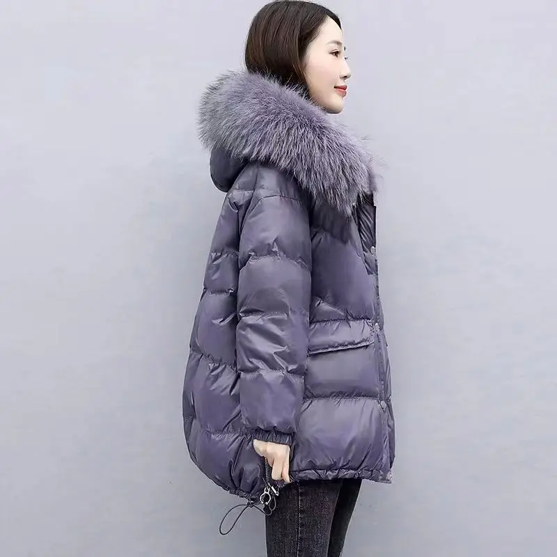 Female Winter Autumn Tops Coat Cotton-padded Clothes Zipper Warm Retro Simple Loose Comfortable Leisure Soft Minority Versatile