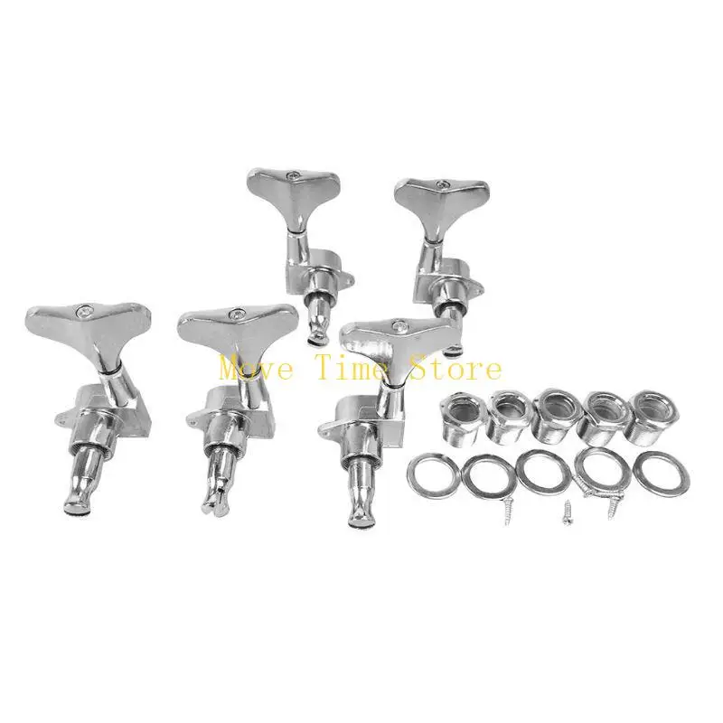 92ME 5 String Guitar Machine Heads Sealed Bass Tuners 2L3R Tuning Keys Pegs Easy Use