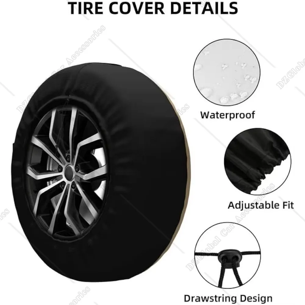 Happy Camper Life Is Good Spare Tire Cover Weatherproof Universal Wheel Protectors for RV Camper Travel Trailer SUV Truck