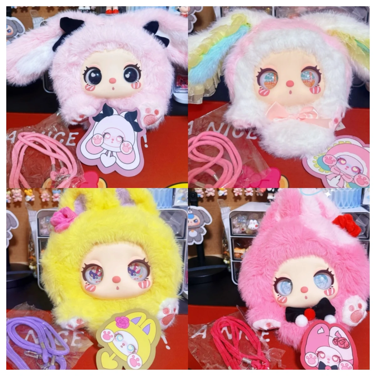 

Новая серия натуральных хлопковых конфет и кроликов, модная виниловая сумка для игр, украшение для рабочего стола, коллекция игрушек, подарки на день рождения