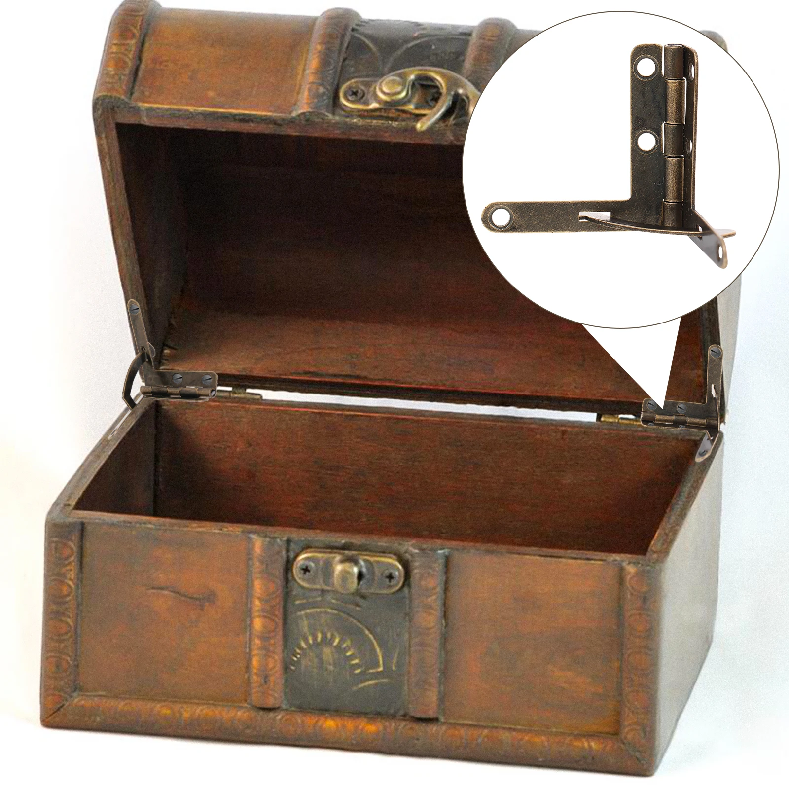 

50Pcs Metal Hinge Hardware Fittings Rust Resistant Iron Hinges for Jewelry Box Wooden Case Household Decoration