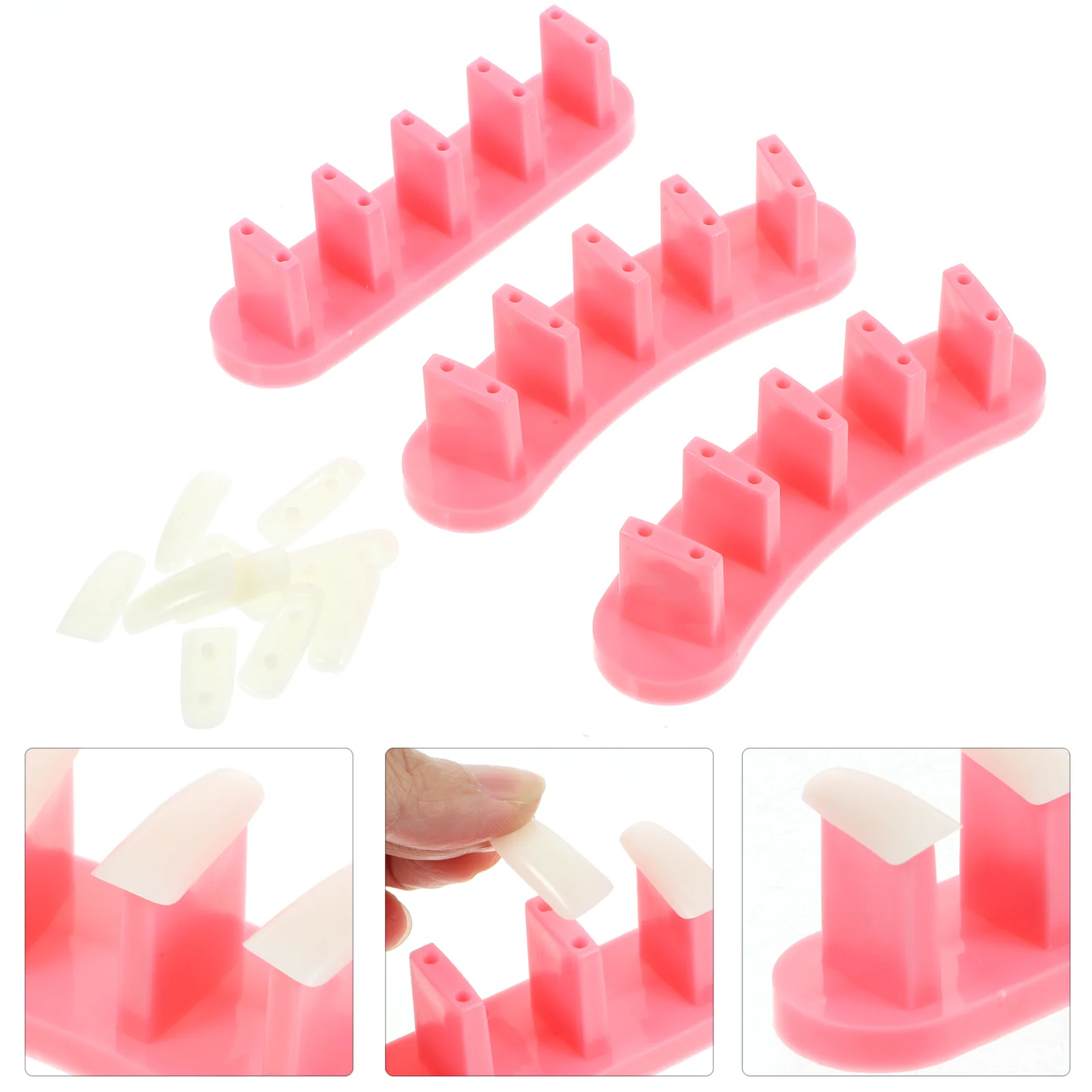 

2 Boxes Nail Practice Stand Base Tips Holder Gel for Nails Display Training Rack Exercise