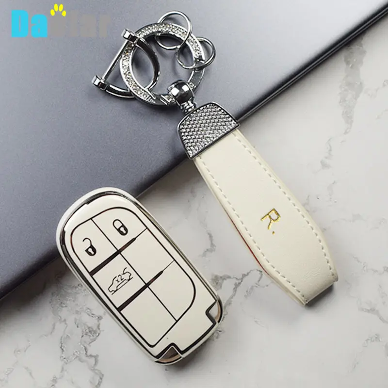 3 5 Buttons TPU Car Key Case Cover for Jeep Grand Cherokee Wrangler Renegade Compass for Fiat Wyatt for Chrysler300c Key