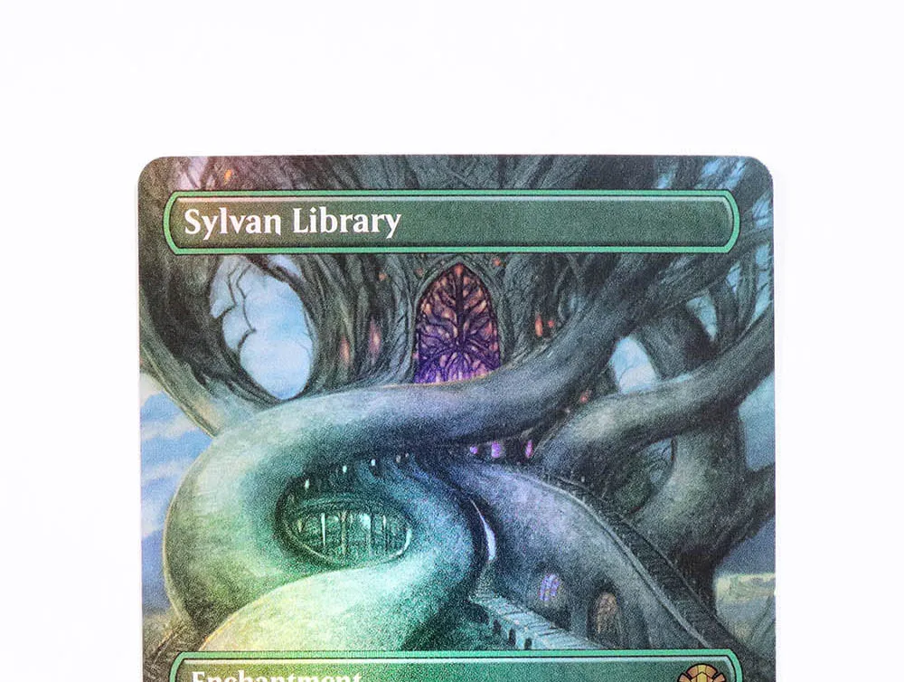 Holo/ฟอยล์ Sylvan Library TCG Magical การ์ดเกม Proxy สีดําคุณภาพสูง Proxy เล่นไพ่การ์ด Proxy