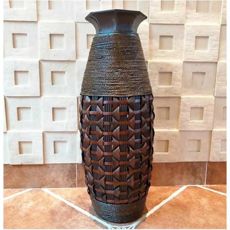 Luxury Large Floor Vase Bamboo Home Decor Living Room Big Tall Vase Wedding Decoration Big Vase On Floor Vintage Big Size Vase 8