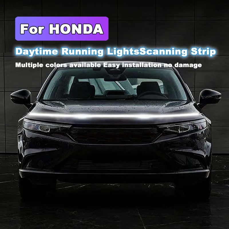 

For HONDA Shuttle JAZZ CR-V ODYSSEY Civic LED Daytime Running Light Scan Starting Car Hood DRL Guide Decorative Ambient Lamp 12V