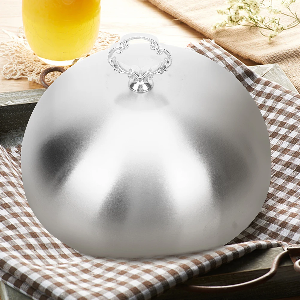

Stainless Steel Steak Cover Teppanyaki Basting Griddle Warm Plate Lid Grease Guard Round Serving Dish Covers Metal Dome Kitchen