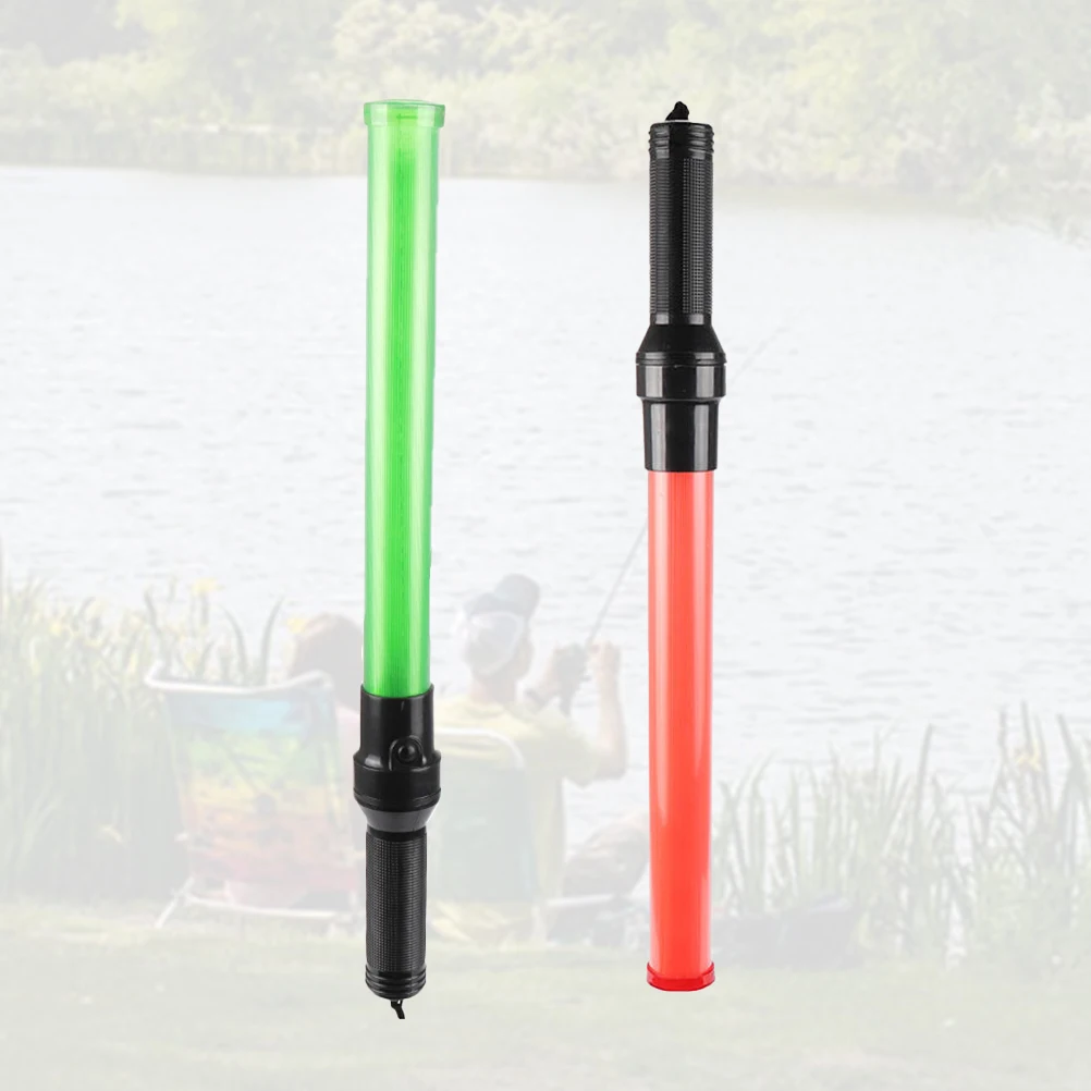 2 Stück LED Fire Baton Glow Sticks Notfall-Sicherheitsleuchte Signalblitz Kunststoff