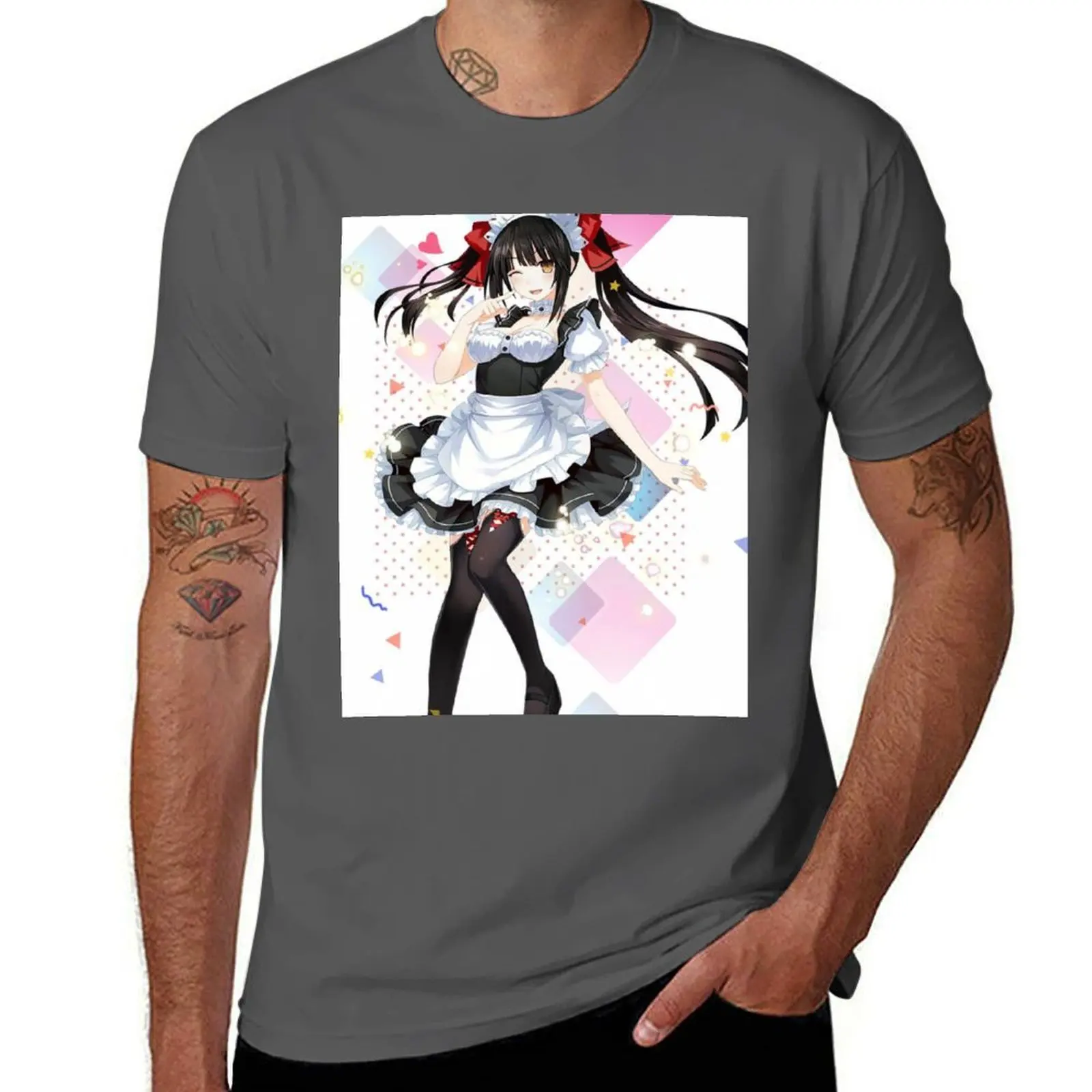 Kurumi Maid Date A Live ! T-Shirt summer top blacks plus size clothes man t shirt T-shirt men