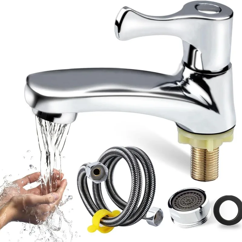 99 Desktop Single Cold Basin Faucet 4 Points Quick-opening Zinc Alloy Basin Faucet Copper Core Faucet
