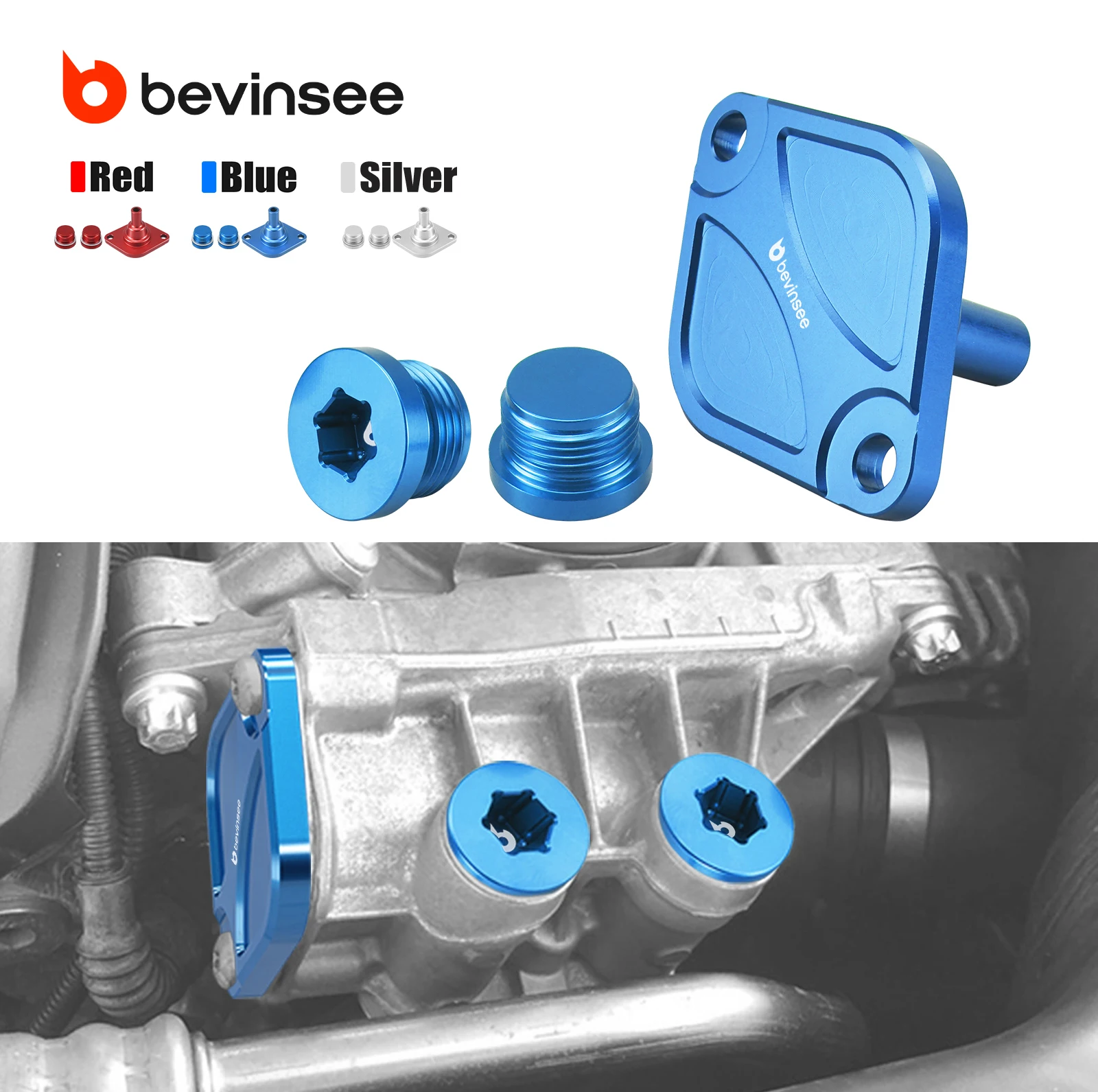 

BEVINSEE Oil Thermostat Housing Lid Cover/Plug Kit for BMW E90 E92 E93 E91 E60 E82 F10 F30 F20 X3 F25 E84 X1 M3 M4 N54 N55 S55