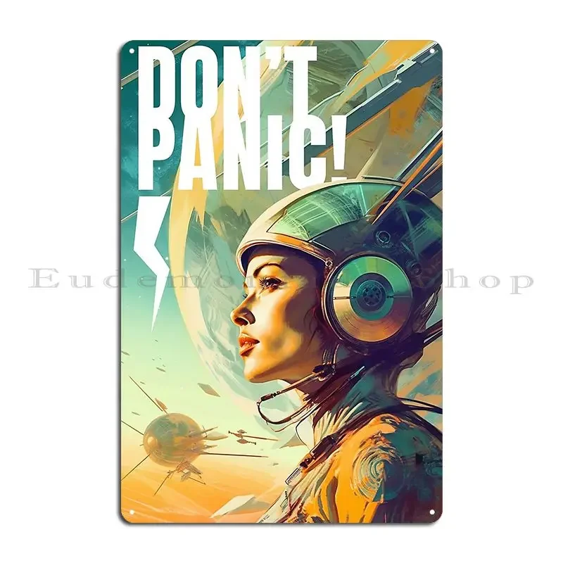 Don T Panic Metal Sign Poster Wall Decor Pub Cave Garage Decoration Character Tin Sign Poster