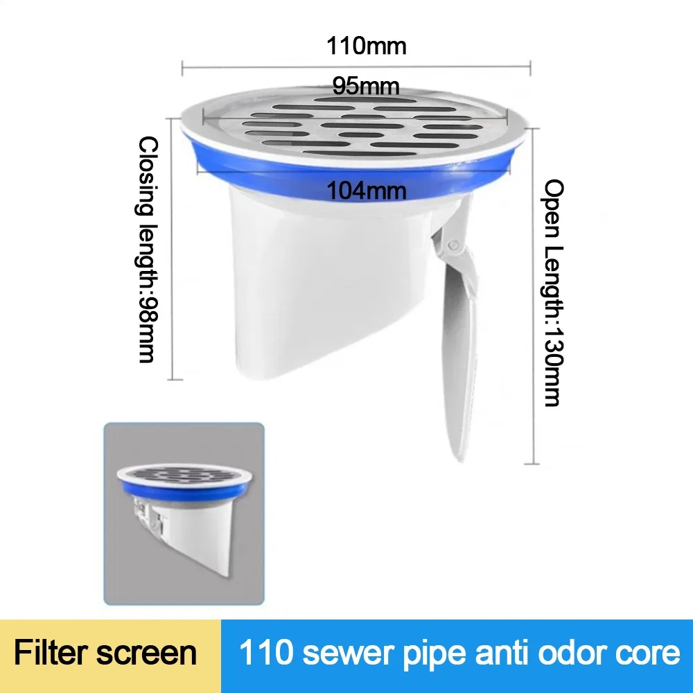 Anti-leak Drainage Pipe Floor Drains Automatic Closing Floor Outlet Rain Pipe Cap Outlet Spill Sealing Odor-resistant