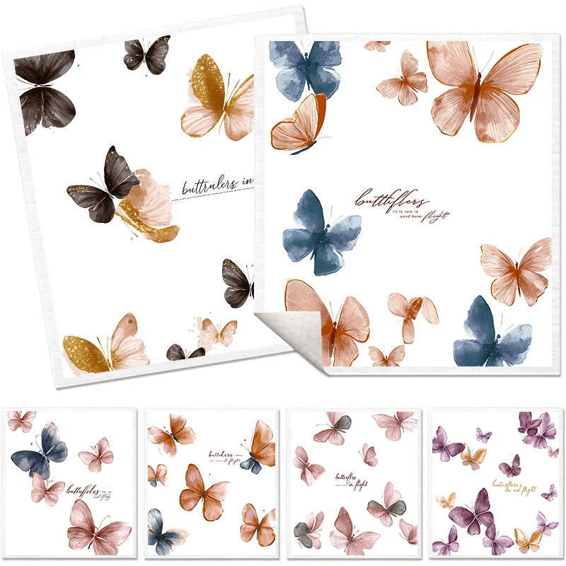 

Бытовые кухонные салфетки для мытья посуды, красочные салфетки для мытья бабочек, многоразовые супервпитывающие 6 шт., тряпки для мытья посуды, полотенца для протирания