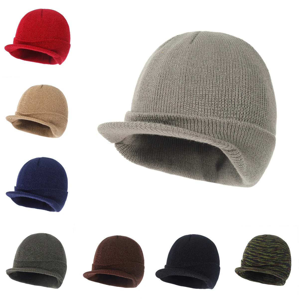 Unisex Classic Solid Color Versatile Hooded Hat for Autumn and Winter Comfortable Cold Hat Short Eave Insulation Knitted Hat