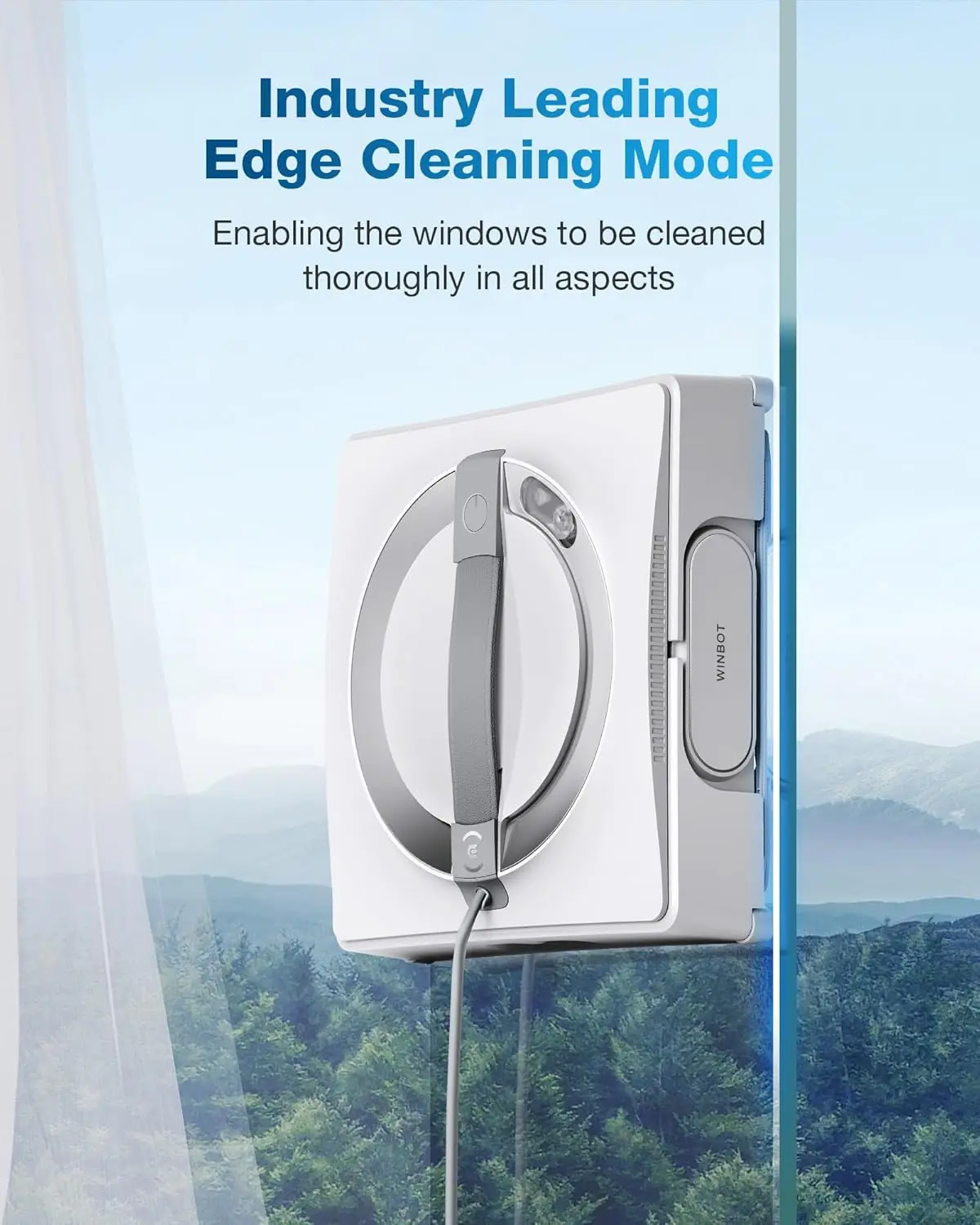 Potable Window Cleaning Robot, Intelligent Three-nozzle Wide-angle Spray Technology, Deep Edge Cleaning, 5500Pa Suction Power