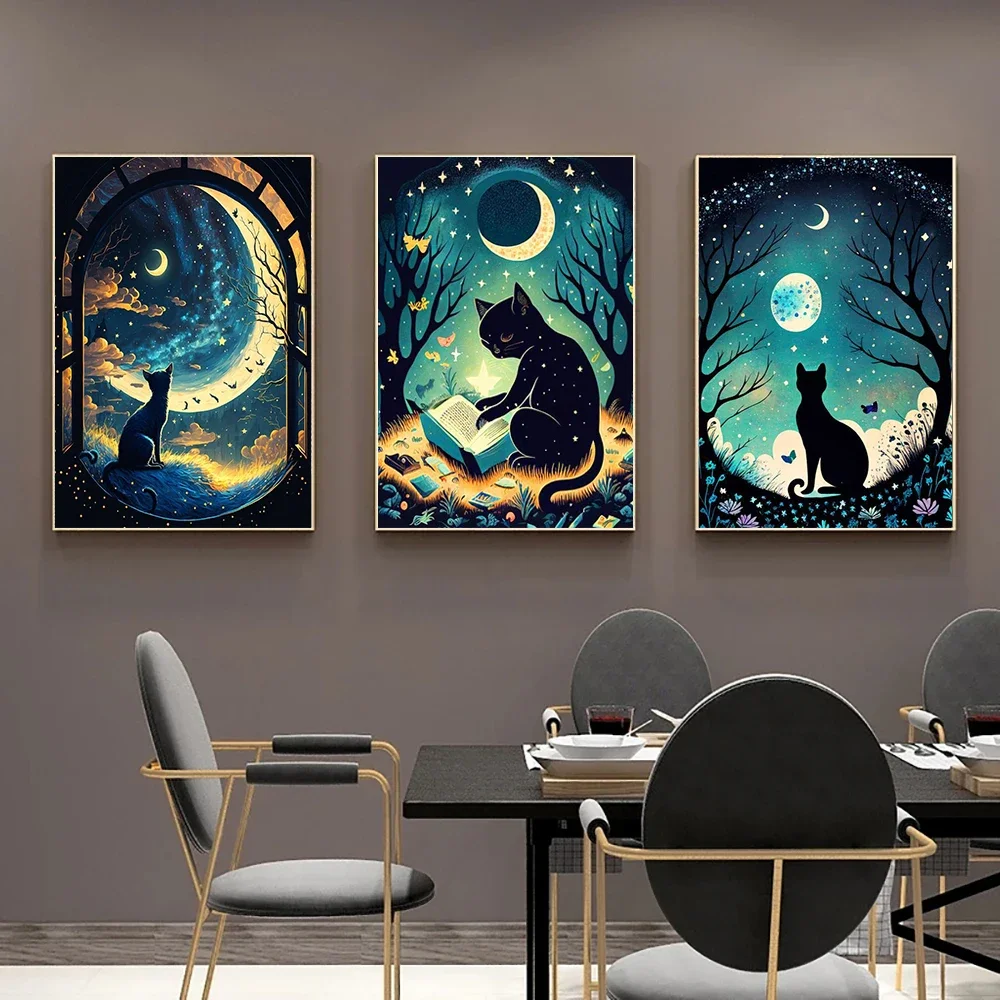 5D DIY الماس اللوحة مجردة القط كامل جولة الماس الفسيفساء الحيوان الماس طقم تطريز حجر الراين هدية تزيين المنزل #2