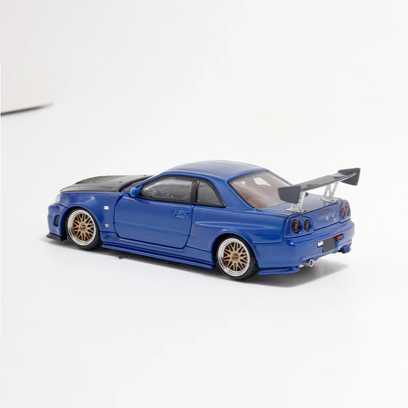 日産-車モデルgtrr34スカイラインシミュレーション合金,静的ディスプレイ,収集可能なギフト,おもちゃ,お土産の装飾,ダイキャスト1:64スケール