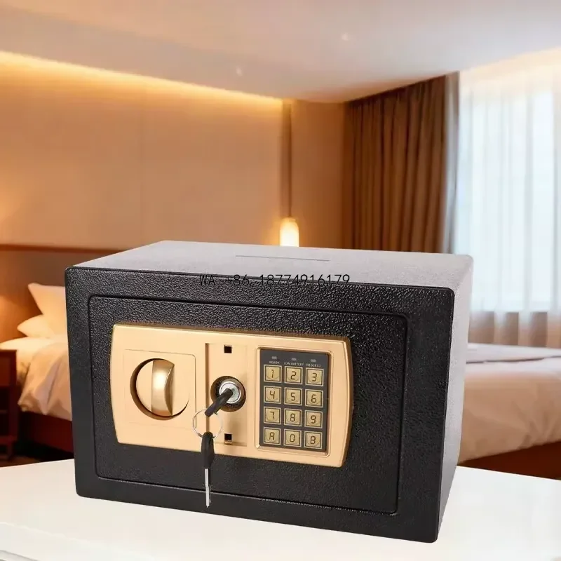 wmwmnu Waterproof and fireproof steel safety deposit box with electronic digital lock and key lock, suitable ODM OEM