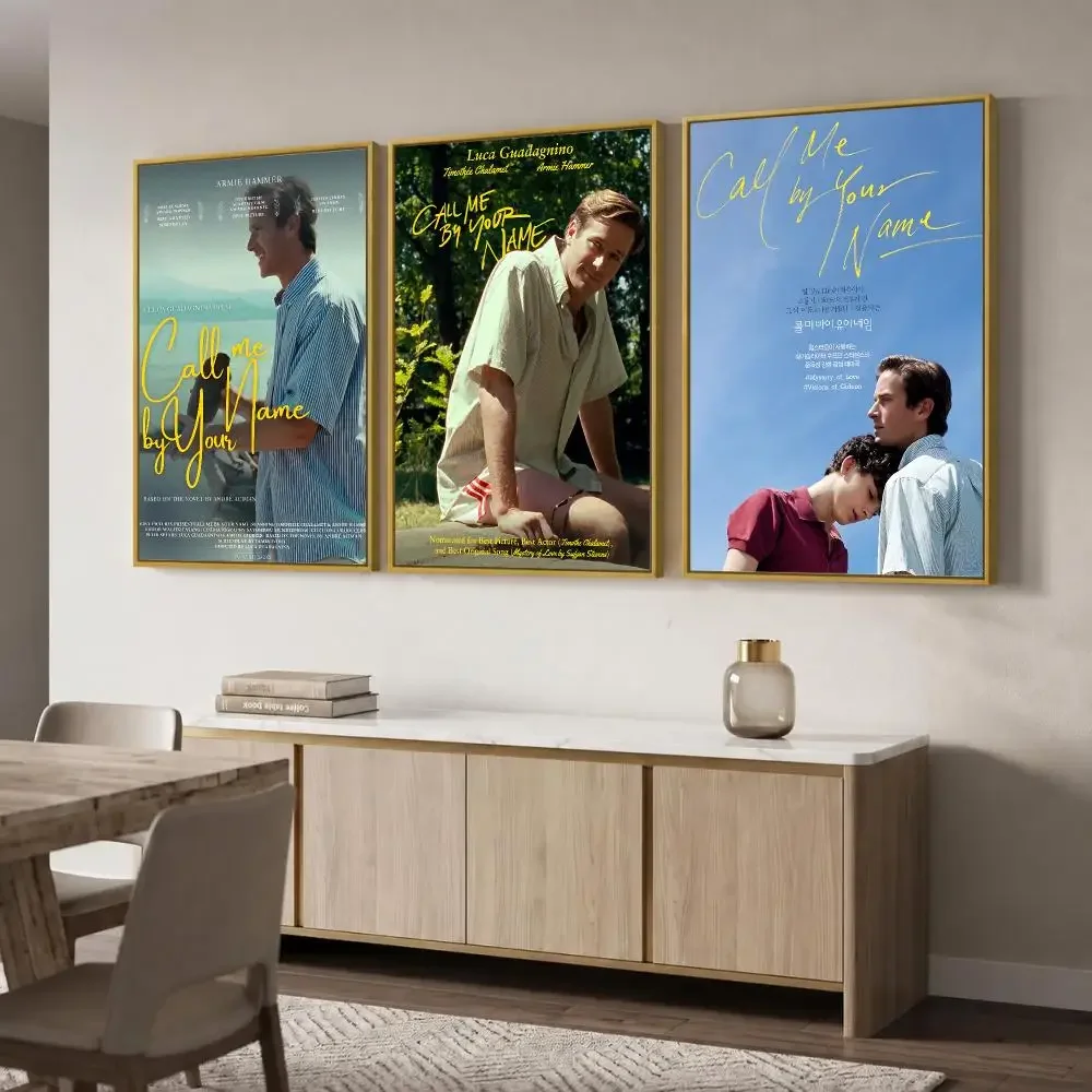 C-Call Me by your name Poster Art Stickers Self Adhesive Print Mural Decals for Bedroom Living Room Apartment Home Decor Gift