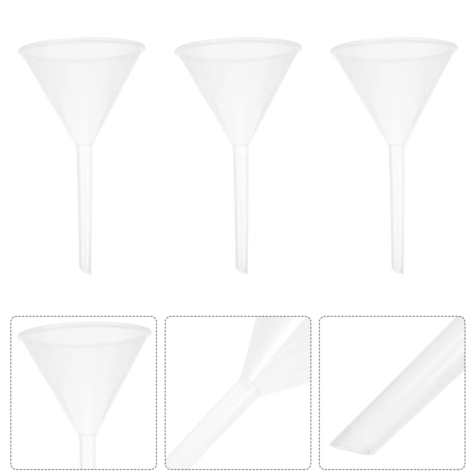 

10 Pcs 90mm Transparent Funnel Acid Alkali Resistant Experiment Laboratory Filter Cooking Oil Triangle Plastic Tool