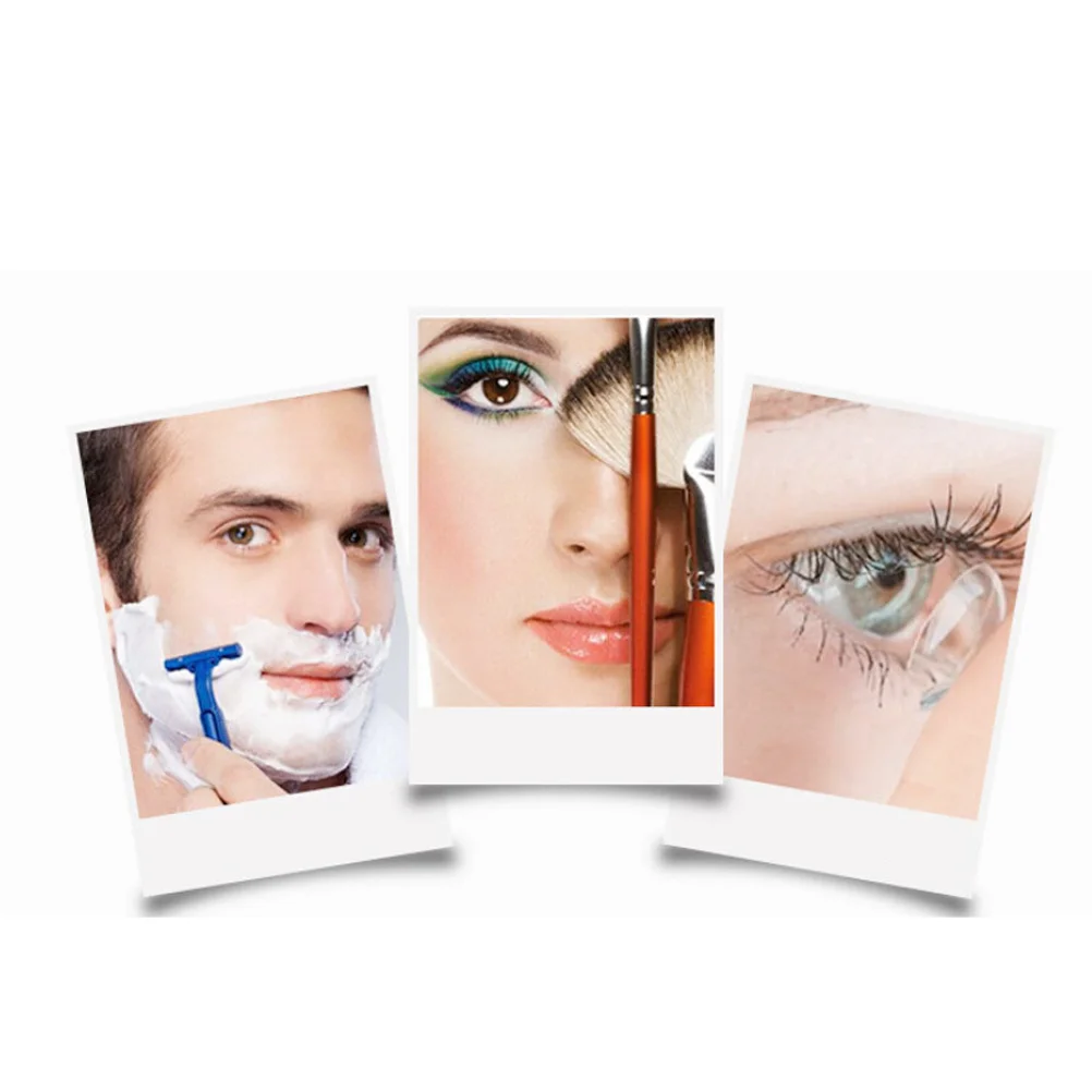 Specchio per trucco rotondo con ingrandimento 3x pieghevole su entrambi i lati Specchio cosmetico rotante in altezza regolabile per bancone del bagno