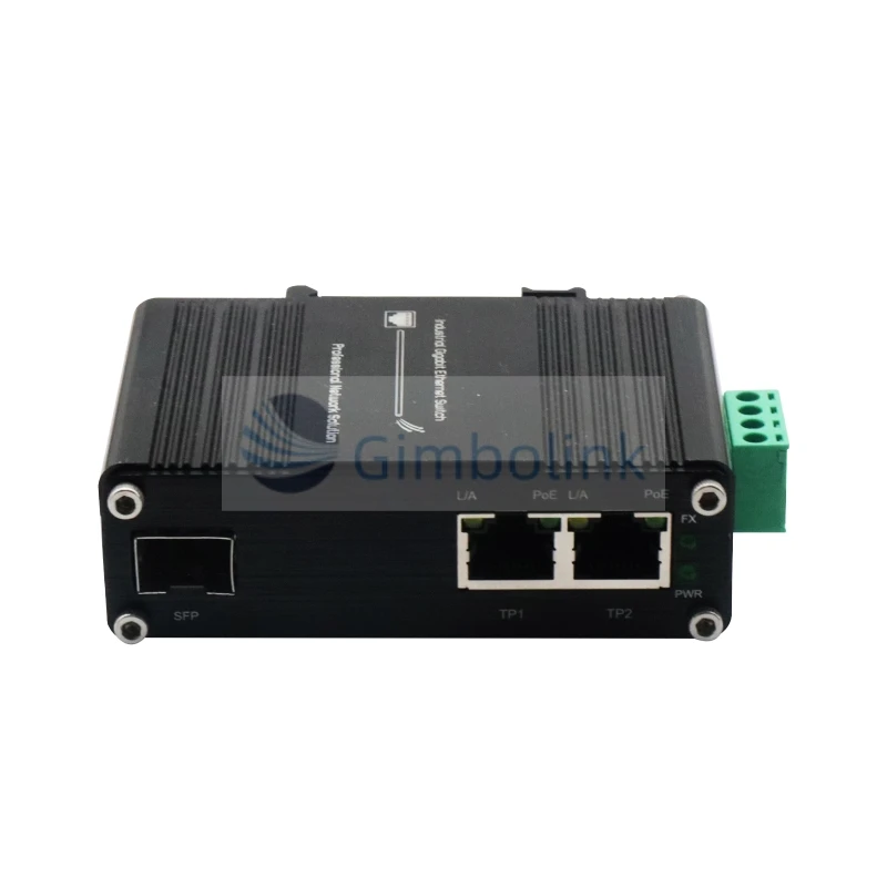 Vendita al dettaglio Mini 2 porte 10/100/1000M PoE + 1 porta 100/1000M SFP industriale Gigabit 60W fibra PoE convertitore multimediale apparecchiature ottiche