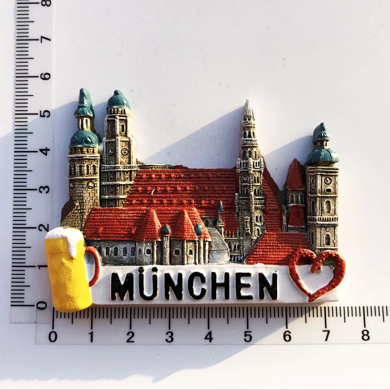 

German Munich Elements Fridge Magnet Cultural Landscape Message Stickers Tourist Souvenirs Resin Craft Decorations