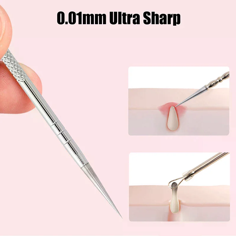0.01mm Blackhead Comedone Acne Pimple Blemish Extractor Remover Stainless Steel Needles Remove Tools Face Skin Care Pore Cleaner