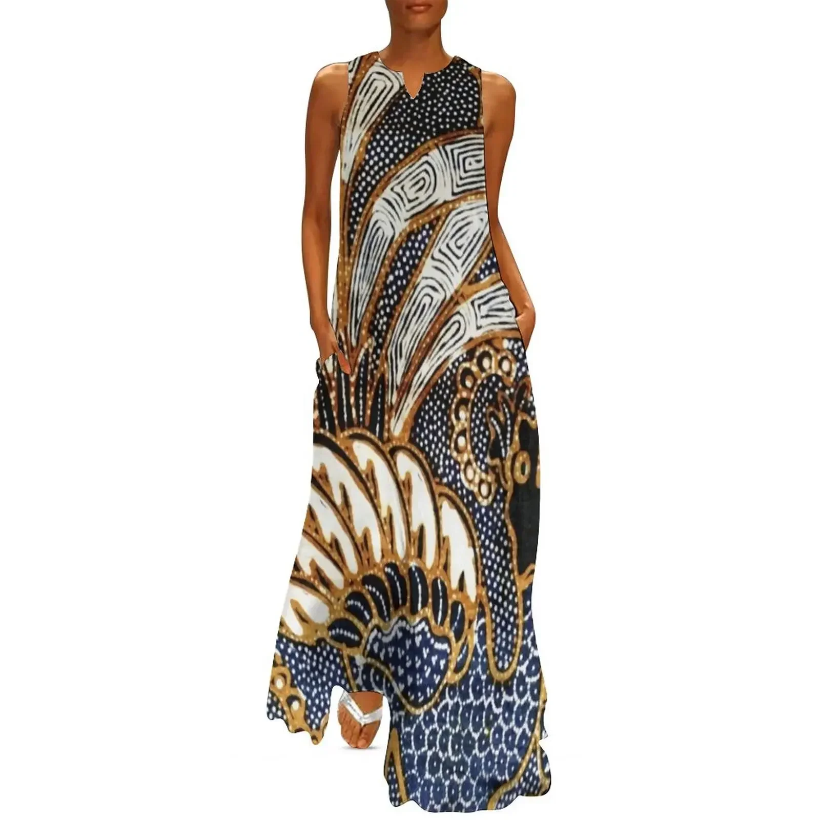 

Vintage Indonesian Batik Peacock Print Long Dress summer dress woman 2025 trendy african dresses for woman bandage dress