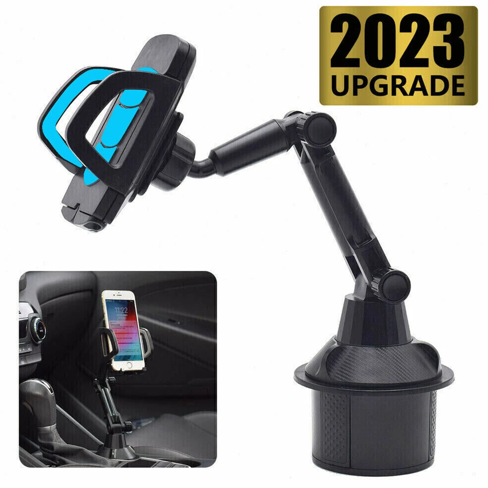 Car Cup Holder Phone Mount With Expandable Base Rotatable Height Adjustable Phone Clamp SUV Truck Automobile Accessories