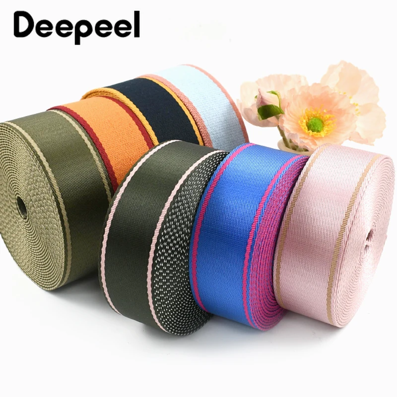 

5Meters 38mm Nylon Webbing Strap Belt Sling Luggage Garment Decorative Braid Ribbon Shoulder Bag Straps Band Sewing Accessories