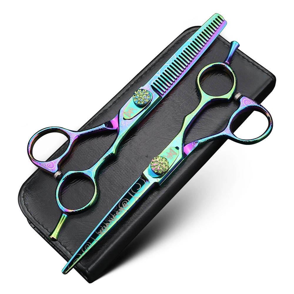 

XUANFENG 6 inch Damascus hair scissors Barber styling tools Cutting scissors and thinning scissors