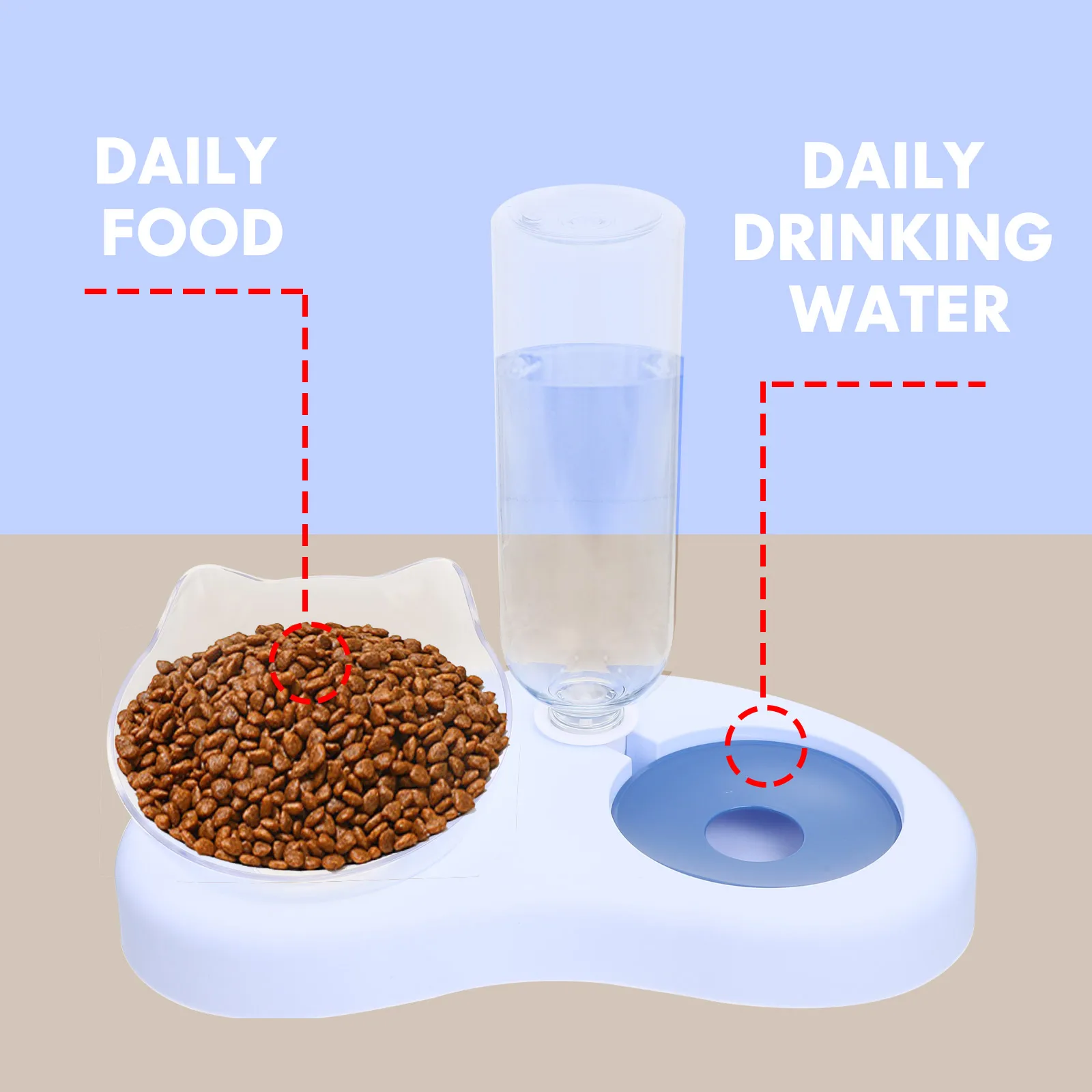 

1 set 1 Set Automatic Water Refill Cat Bowl Dog Food Feeding Bowl Pet Supplies Durable Easy Clean Healthy For Pets