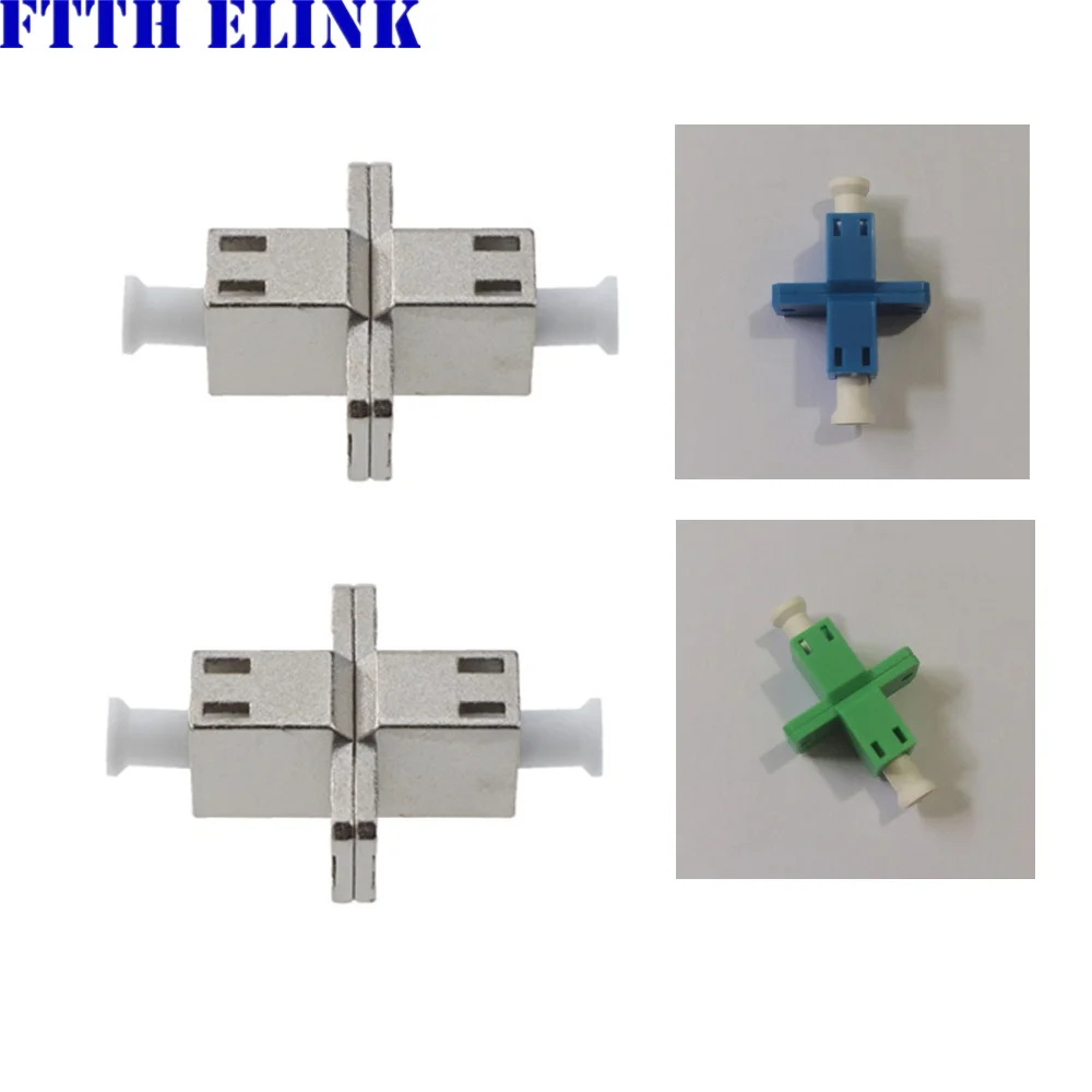 

LC simplex adapter with flange metal LC UPC LCAPC optical fibre coupler blue green plastic housing ftthELINK 50 pcs