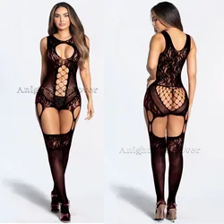 Sexy Bodystocking Open Crotch Fetish Porno Sexi Women Crochless Teddy Lingerie Bodysuit Sexy Erotic Underwear Baby Doll