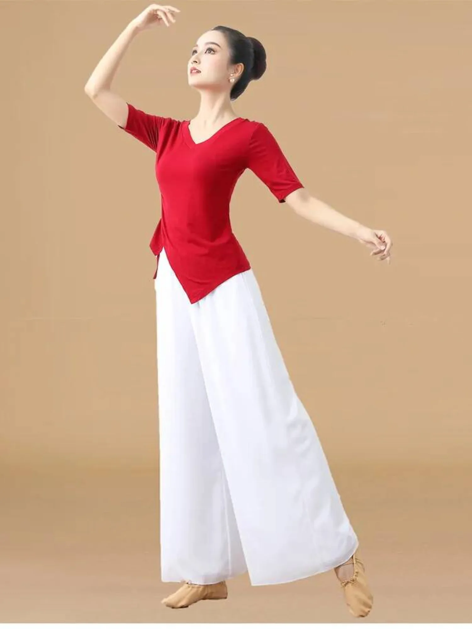 Conjunto de 2 uds de práctica de baile latino de Color sólido, disfraz de competición para mujer, Tops clásicos con cordón, ropa para el vientre, falda de gasa de salón