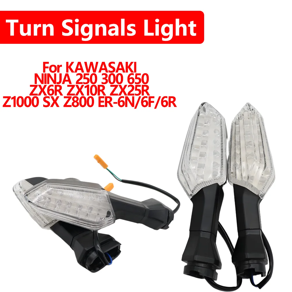 

For KAWASAKI NINJA 250 300 650 ZX6R ZX10R ZX25R Z1000 SX Z800 Motorcycle Signal Lamp LED Flush Mount Turn Signals Light