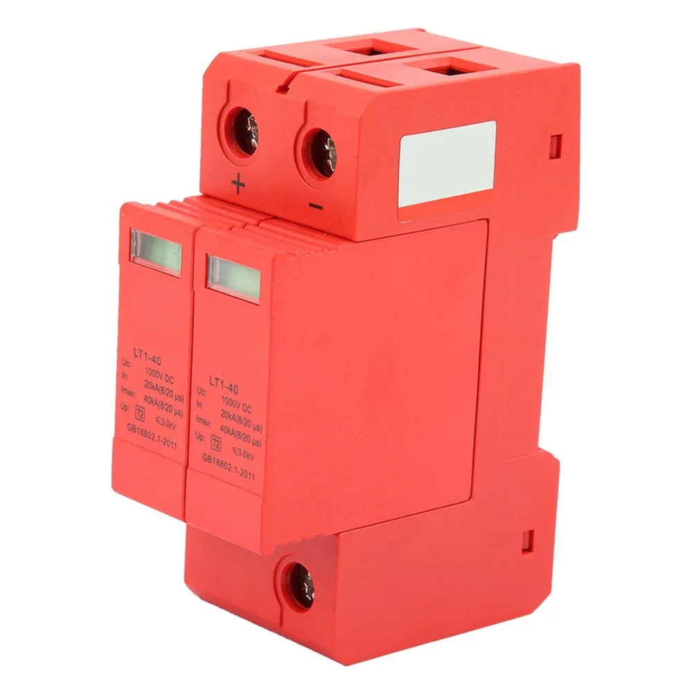 

DC1000V Low Voltage Arrester 20KA~40KA Stable Performance PV Solar Protector 2P House Protective Device House Protection