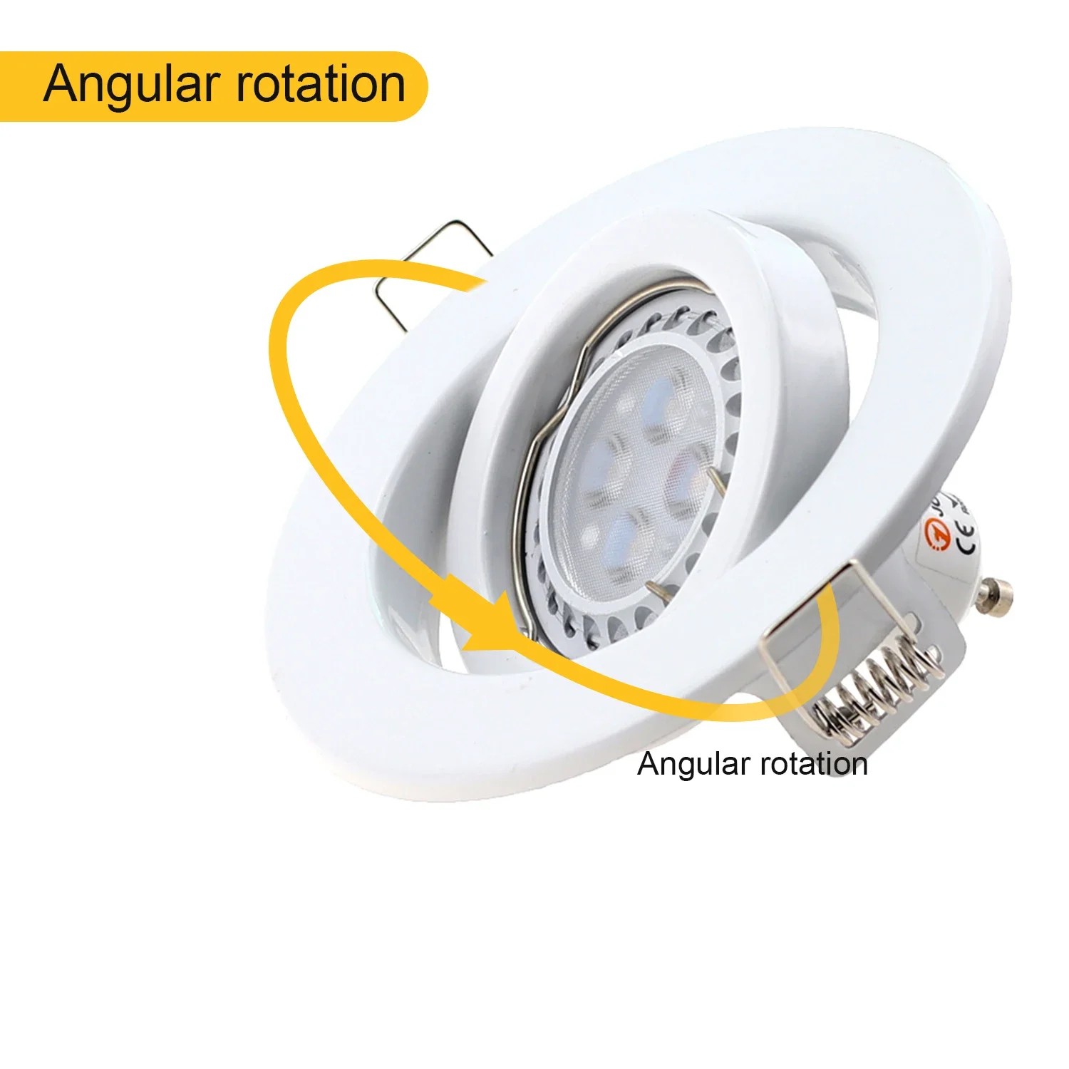 10ชิ้นอุปกรณ์ติดโคมไฟติดเพดาน LED สามารถปรับได้กรอบกลมสปอตไลท์ไฟ LED หลอดไฟ MR16 GU10โคมไฟดาวน์ไลท์ LED